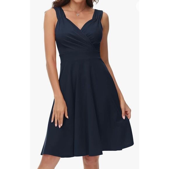GRACE KARIN Women's Sleeveless Wrap V-Neck A-line
Bridesmaid Cocktail Party Dres - Picture 7 of 10